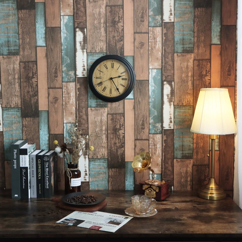 EeeComing 118''x17.7'' Wood Wallpaper Peel and Stick Wood Look Grain Plank Contact Paper Vintage Wall Paper Stick and Peel Self Adhesive Removable Wallpaper Rustic Distressed Faux Vinyl Roll - Image 5